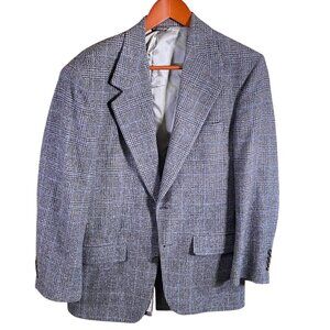 Lord & Taylor Fifth Avenue Collection Mens Blazer Jacket 40R Camel Hair Plaid